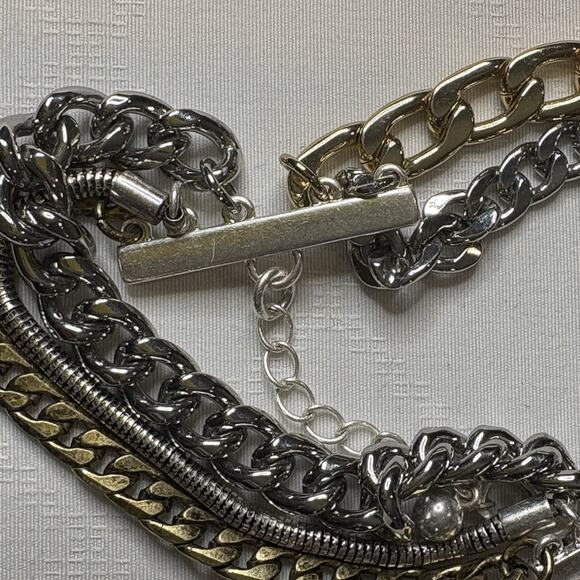 Jenny Bird Five Chain Silver Gold Bracelet Iconic Boho Chunky Lagenlook Vibes - Picture 7 of 14